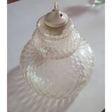 Vintage pendant lamp in glass chiseled crystal worked