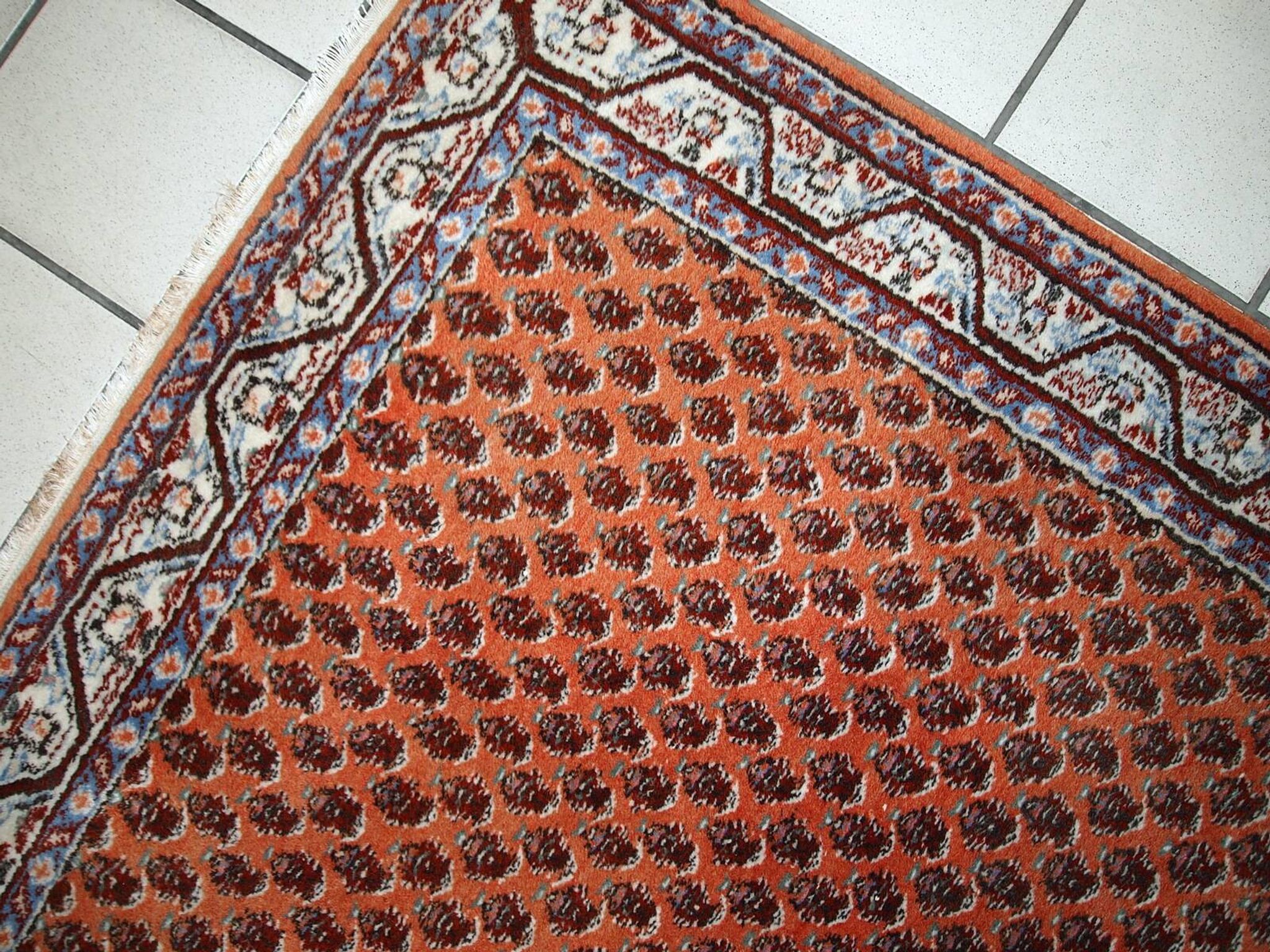 Tapis Vintage Indo-Seraband en Laine, Années 1980, Design Traditionnel