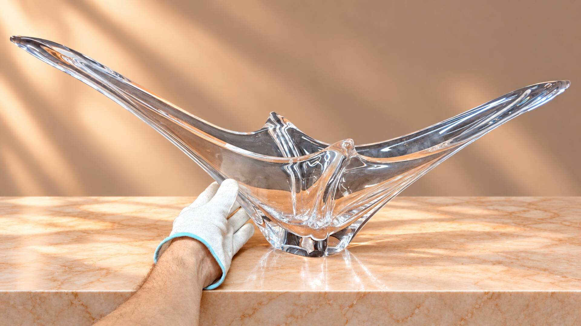 Monumental Daum French crystal bowl / centerpiece 79cm