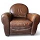 Vintage club armchair in Havana leather from the late 20th century
