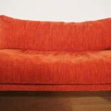 Modular sofa lacquered white and orange fabric