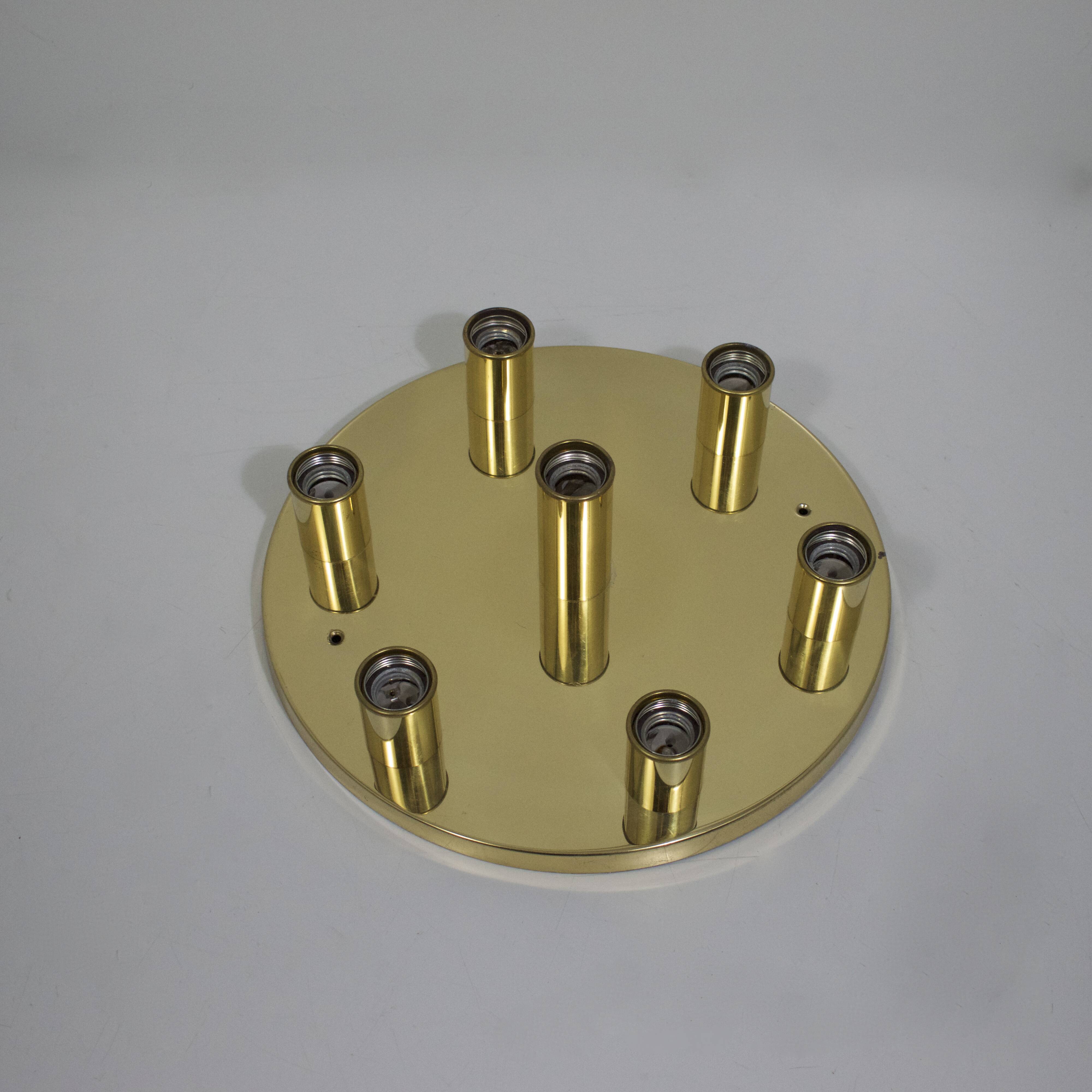 Brass ceiling of Selken, 7-light sputnik, vintage,1970