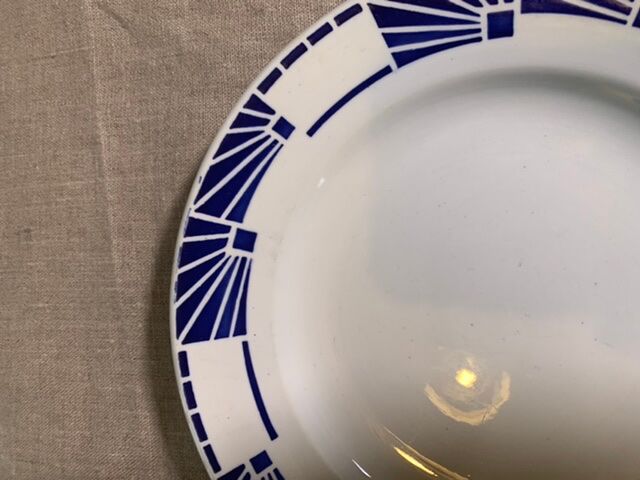 6 flat plates model Dombasles Sarreguemines France Art Deco