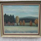 Huile sur toile, E. Hanson, Suède, années 1960