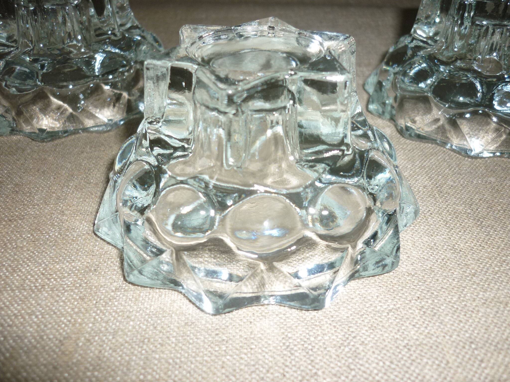 Pair of 2 crystal candlesticks