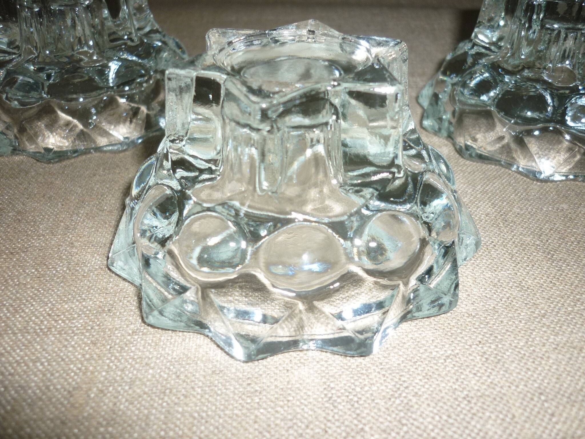 Paire de 2 bougeoirs en cristal