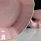 Vintage powder pink earthenware duo. Salins les Bains. 1950s.