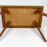 African Midcentury coffee table in inlaid wood, circa 1960