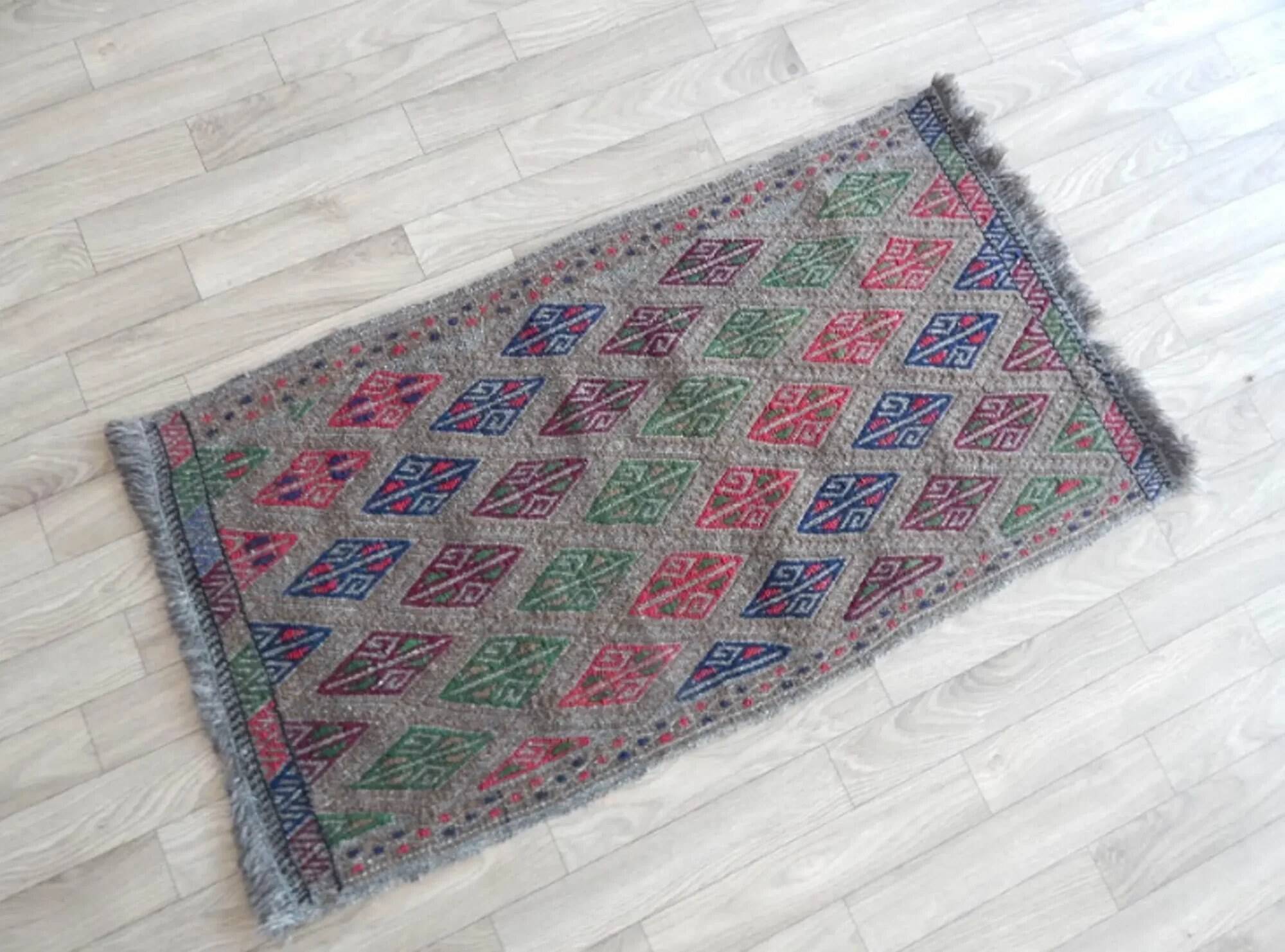 Tapis Kilim turc vintage tissé main