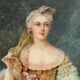 19th-century miniature depicting an 18th-century woman, bronze frame