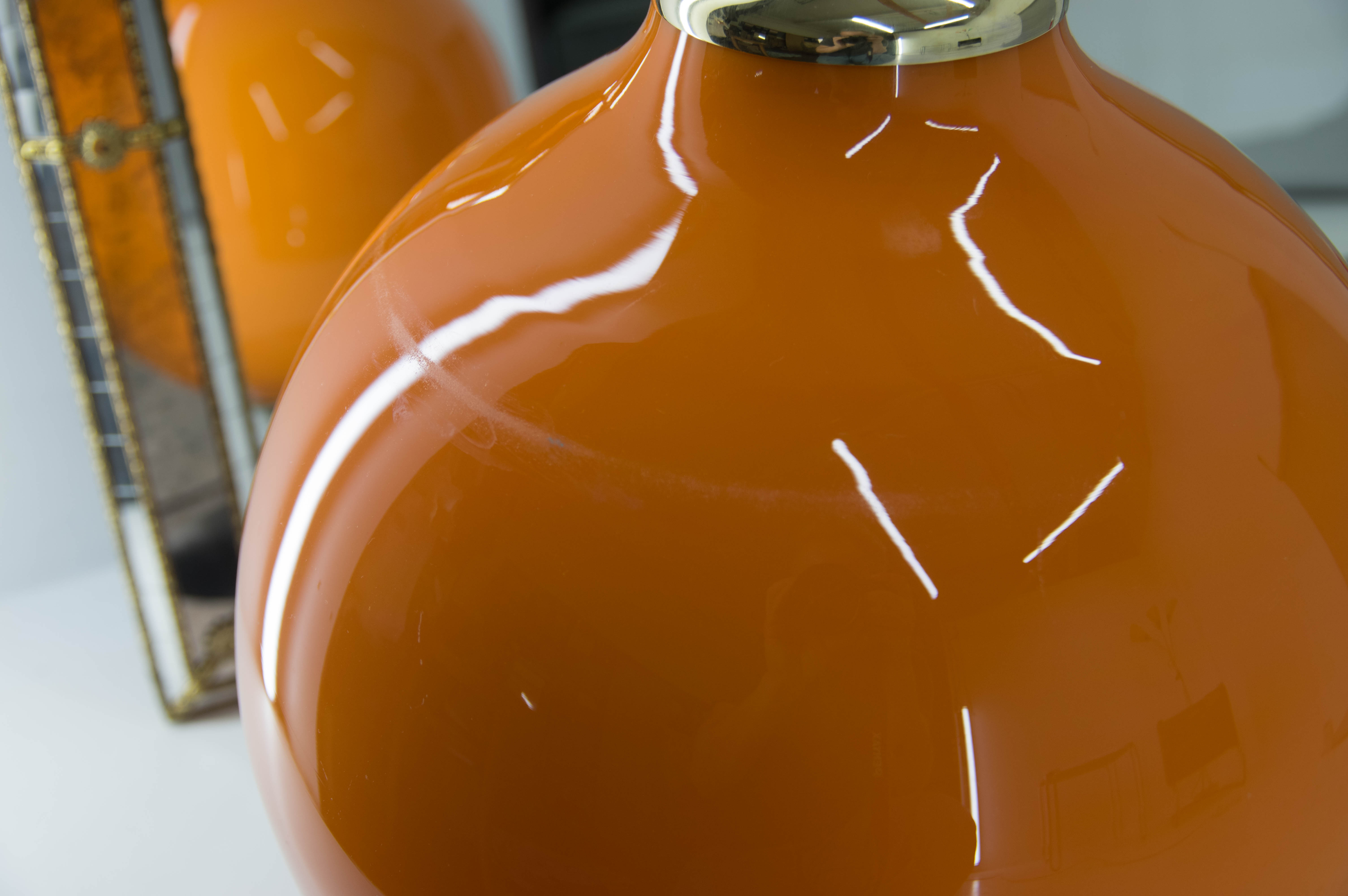 Postmodern orange glass table/floor lamp, 2000s