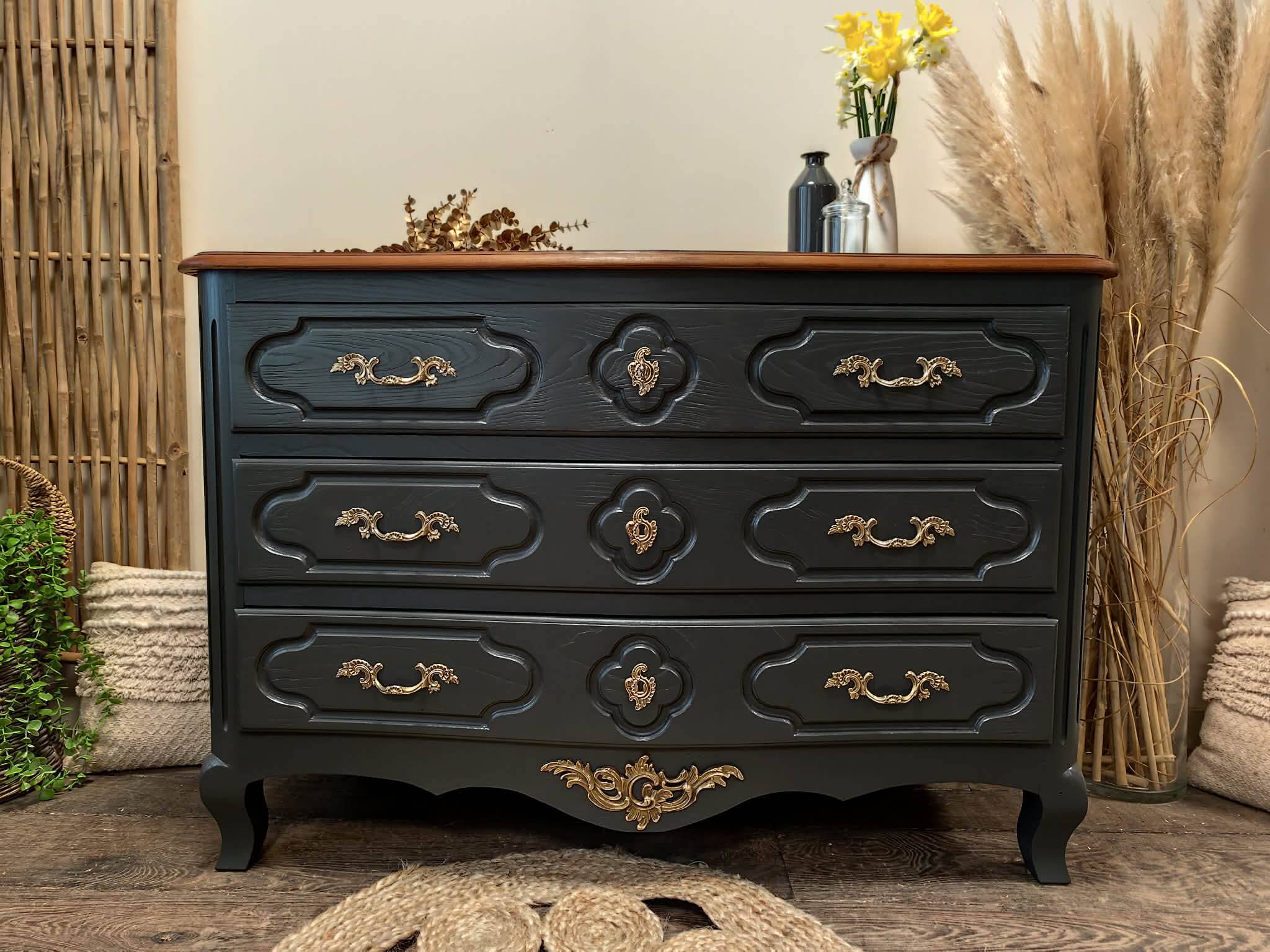 Birch wood chest of drawers