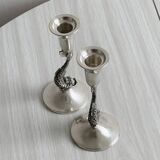 Pair of small antique candlesticks