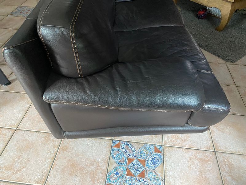 Chocolate leather sofa