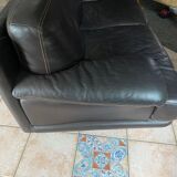 Chocolate leather sofa