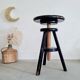 Antique black piano stool in adjustable wood