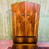 Art decó vintage Brocante burr walnut compactum wardrobe 1920-1930