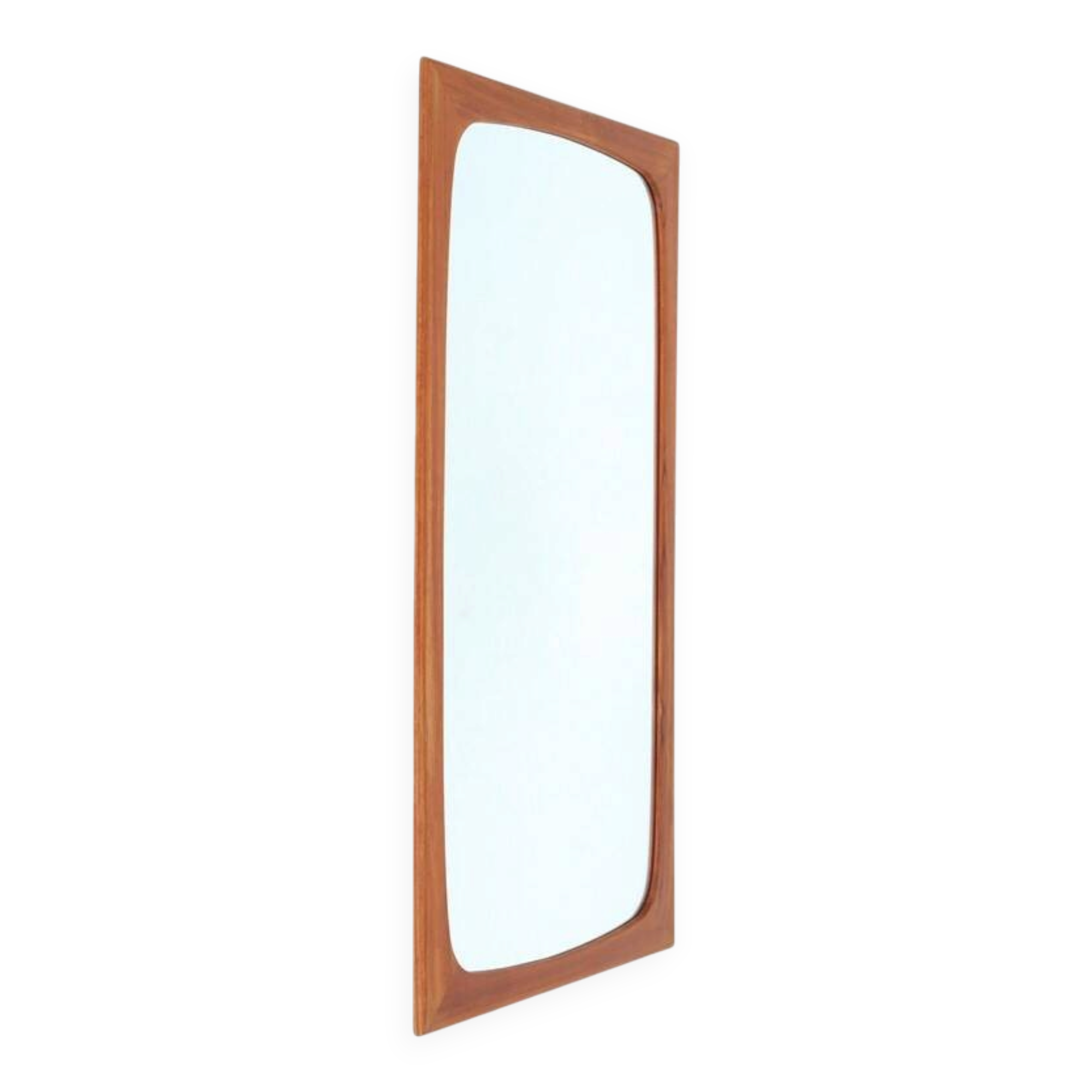 Fully restored mid-century teak mirror / Danish modern design / 1960s
