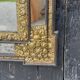Brass and blackened wood mirror in Louis XVI style circa 1880.