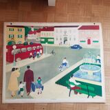 Affiche scolaire 1950 bi faces 100 x 80 cm