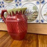 Old ceramic jug pitcher Asian oxblood China Chinese 19th