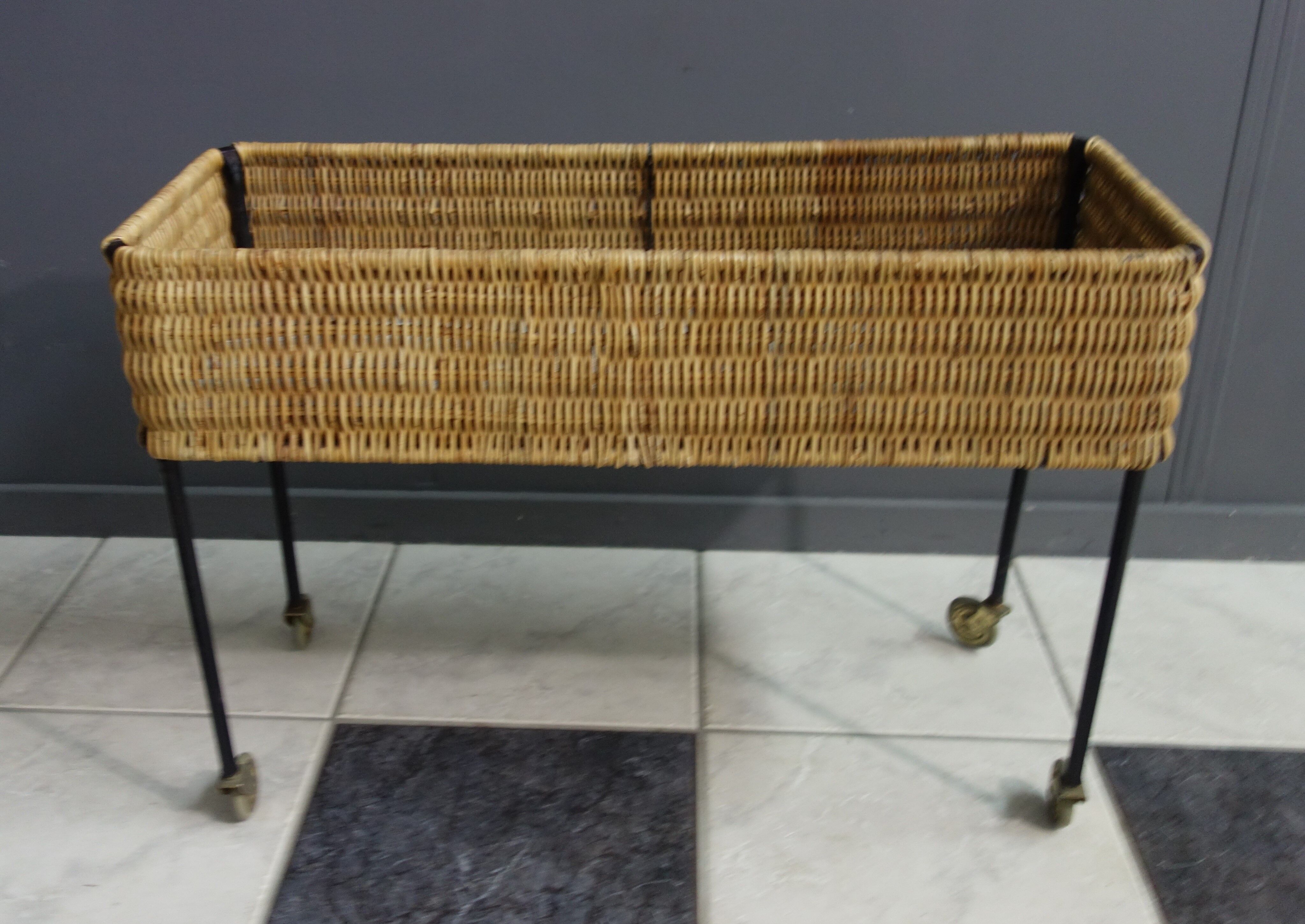 Wicker plant / flower stand 1960s