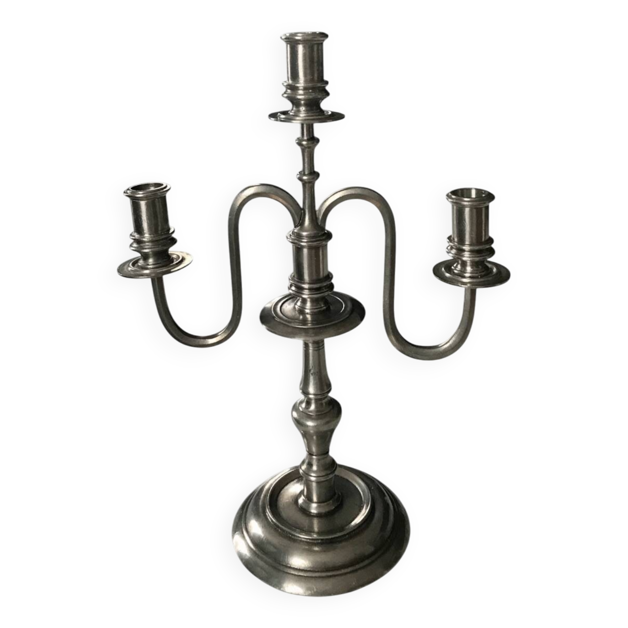 Chandelier / Bougeoir En étain – Fin D'étain, Occasion, Style Ancien