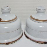 Quatre cloches à fromage métal émaillé blanc début XXème