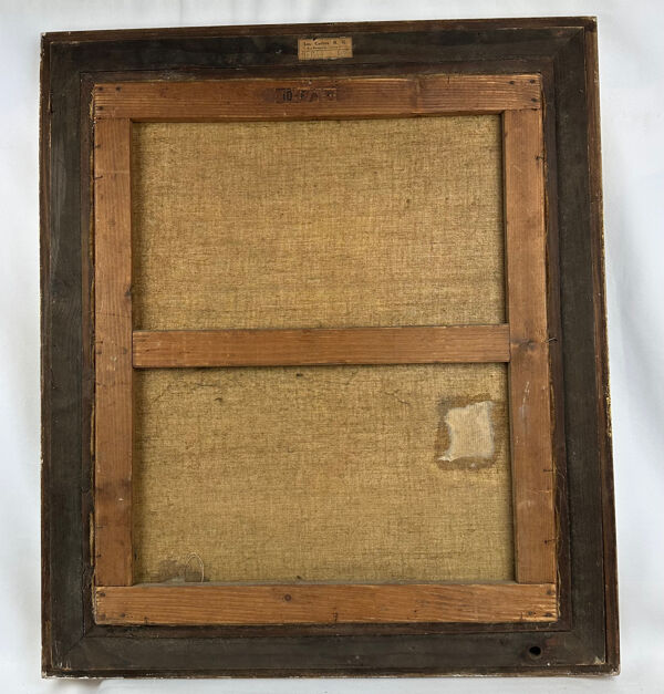 Tableau vintage « La vente aux enchères »
