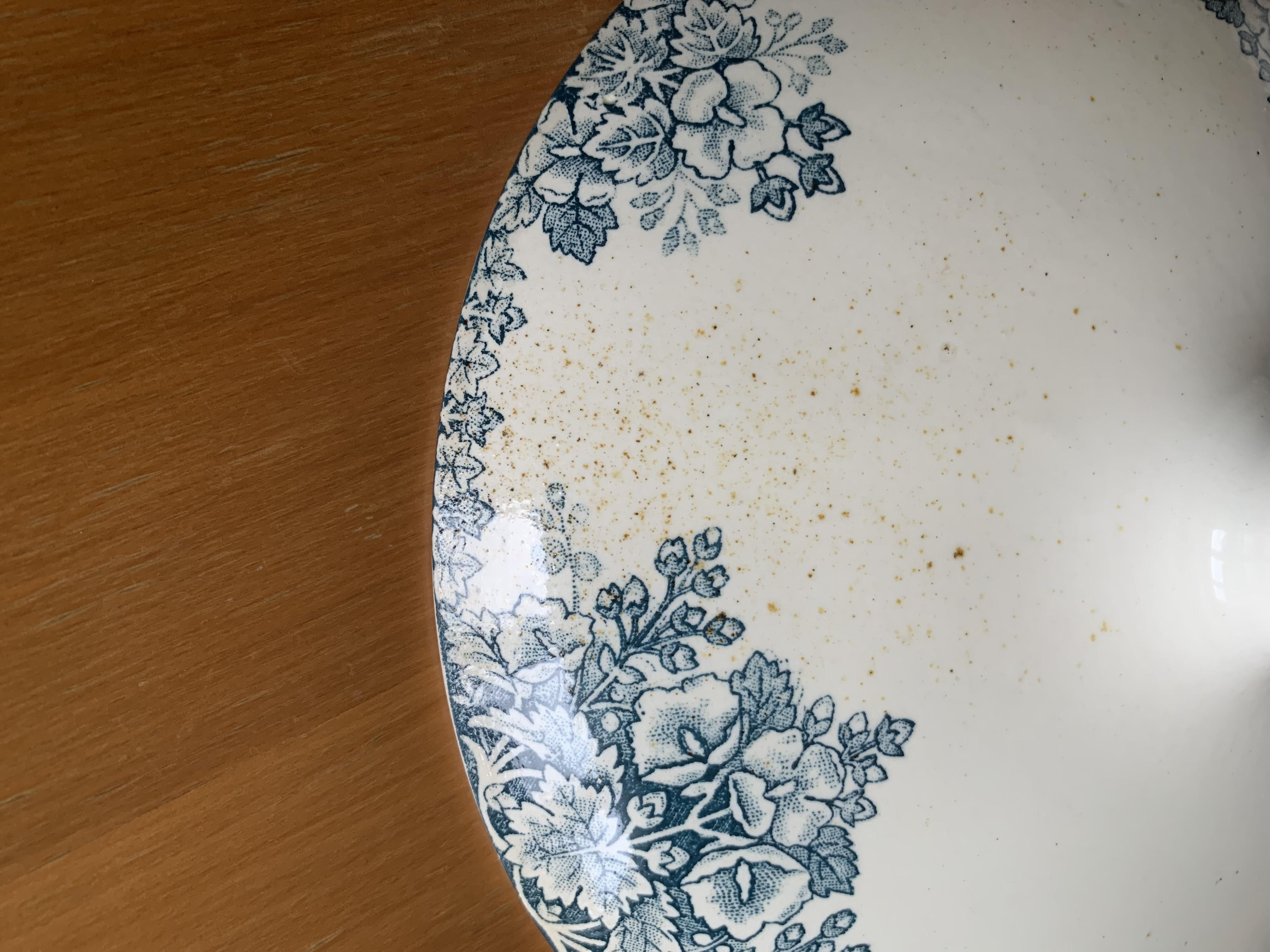 Antique earthenware compotier by Clairefontaine L.G.