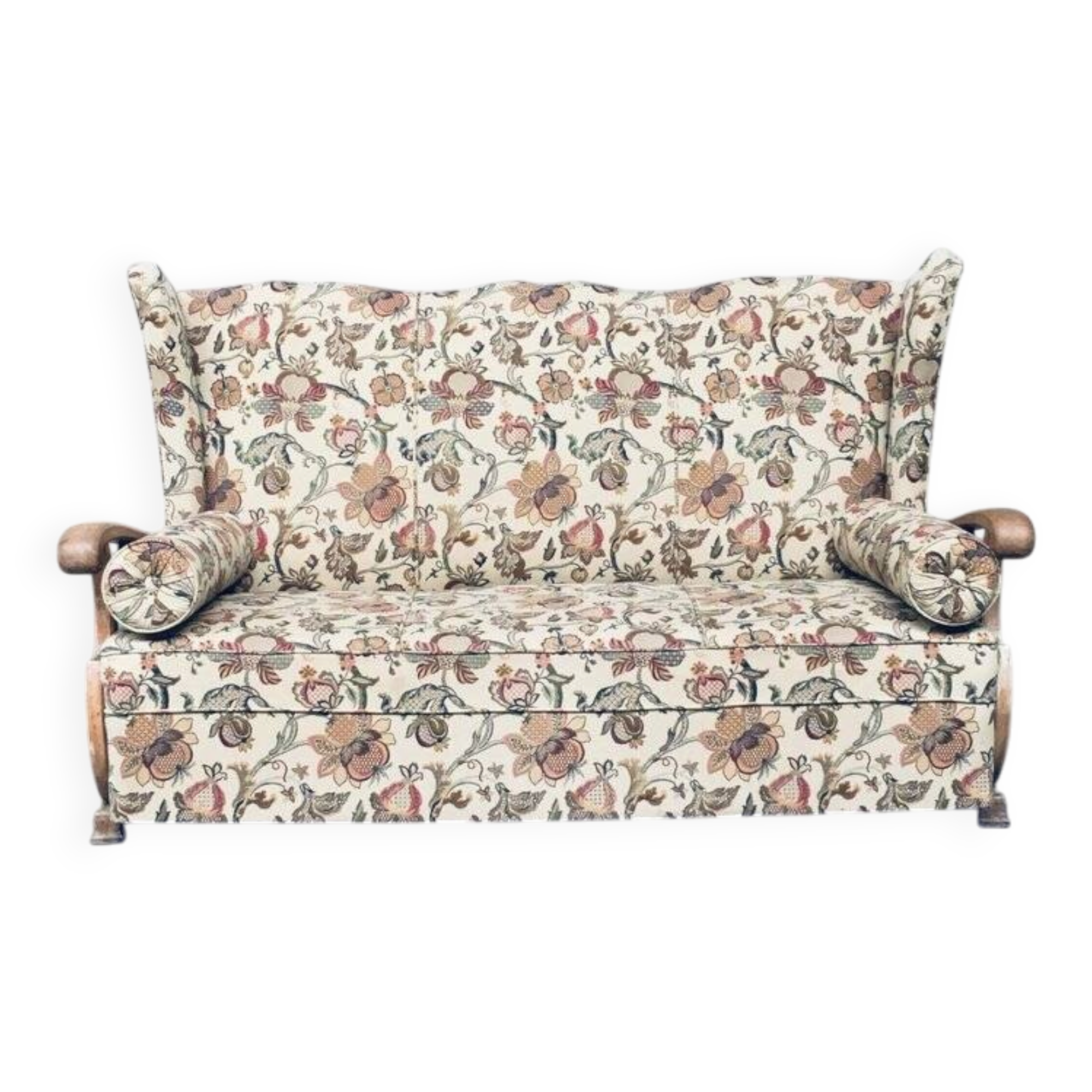 High Wing Back 3-Seater Sofa, 1900s