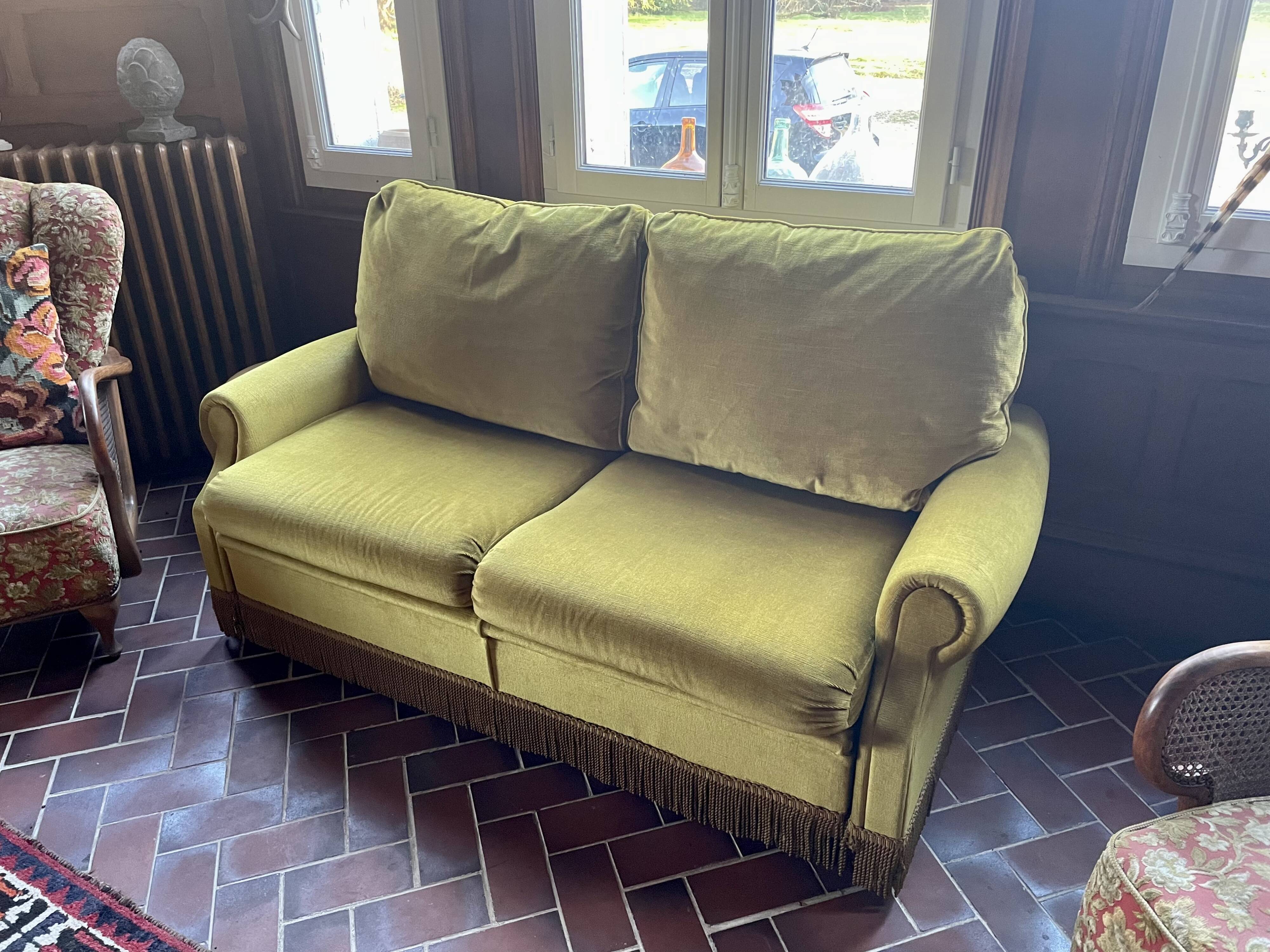 Vintage velvet sofa bed