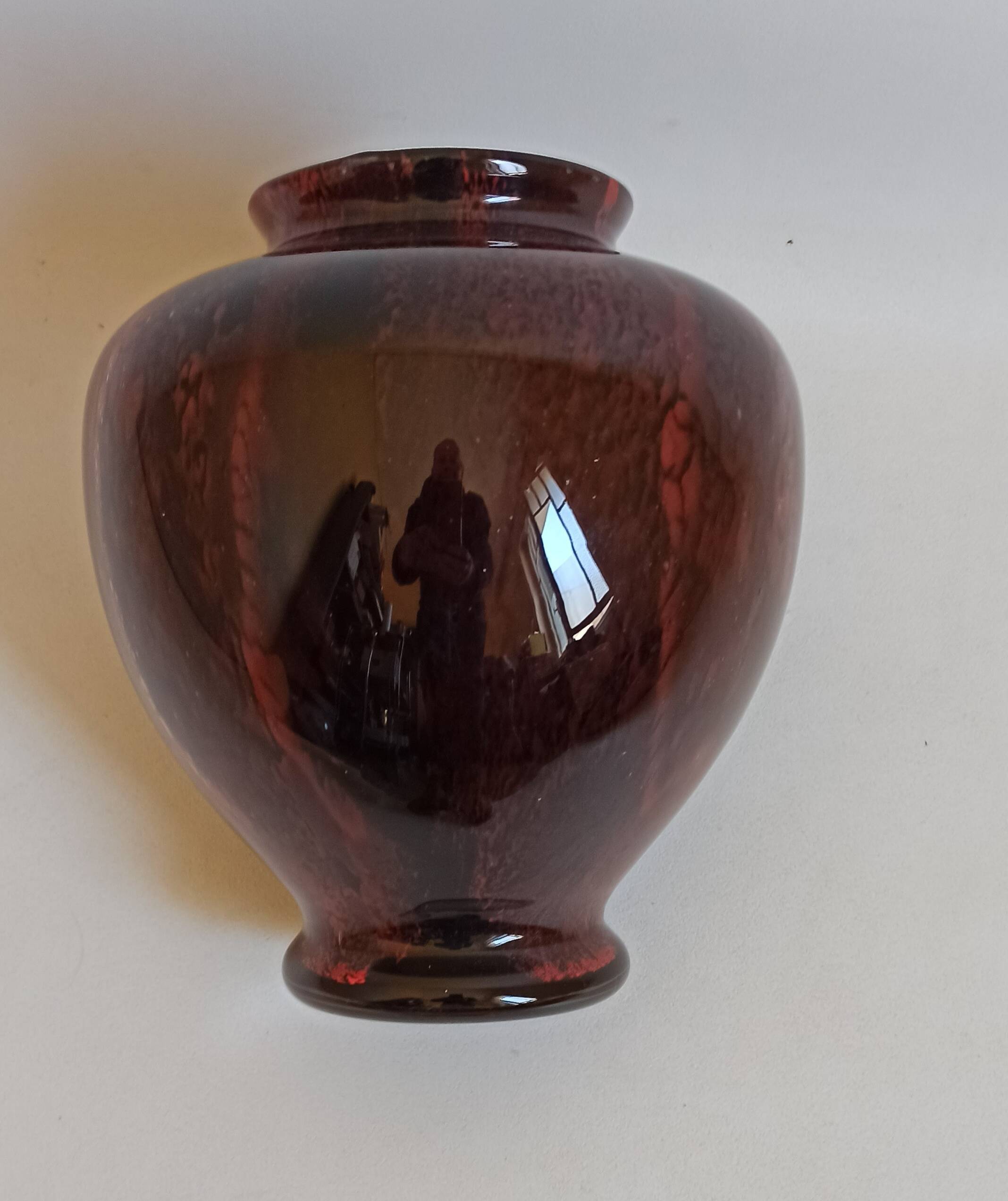 Carmine red blown glass vase 1950s