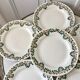 Set of 6 flat plates earthenware New Givors model "RIta" 30s