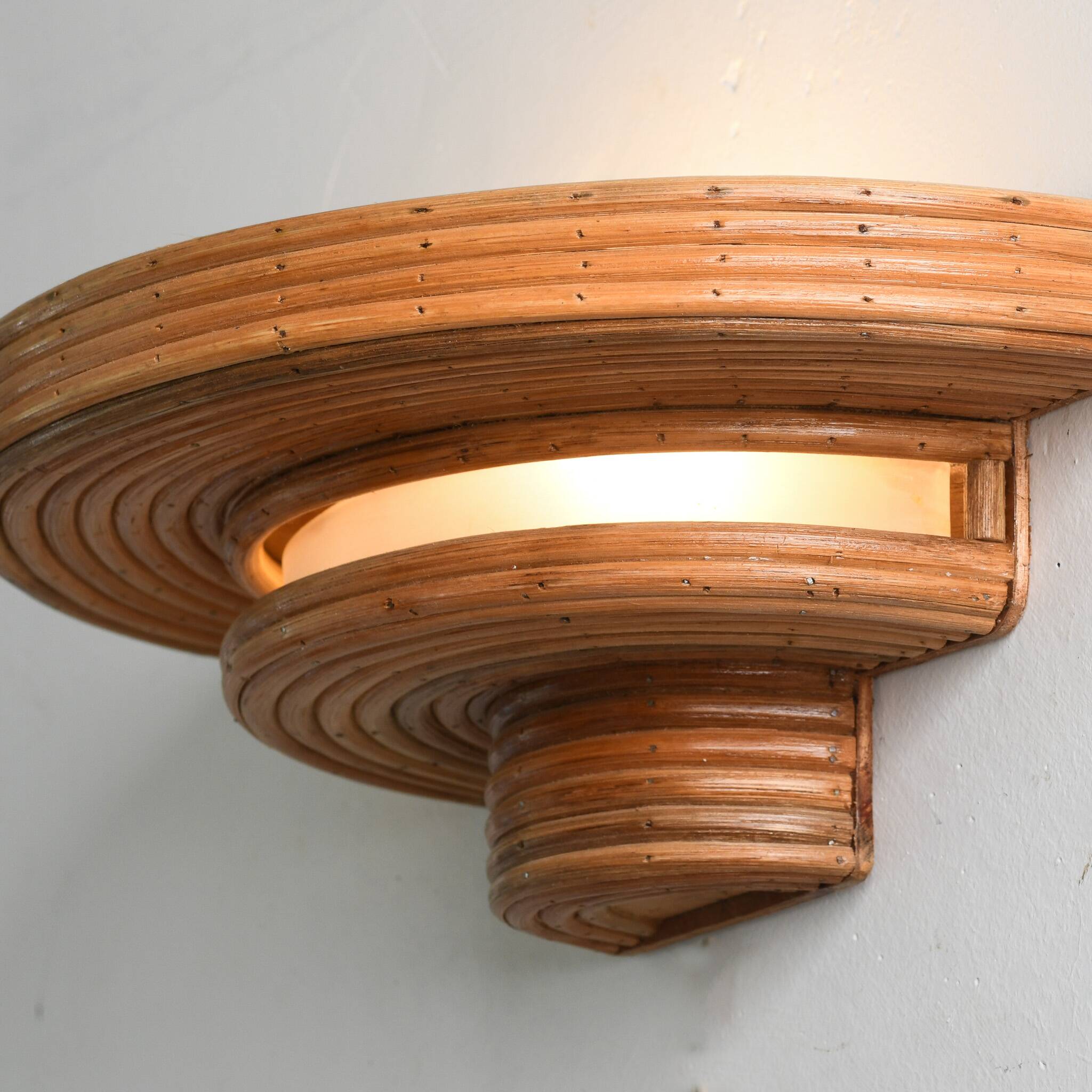 Space Age Rattan Wall Lamp