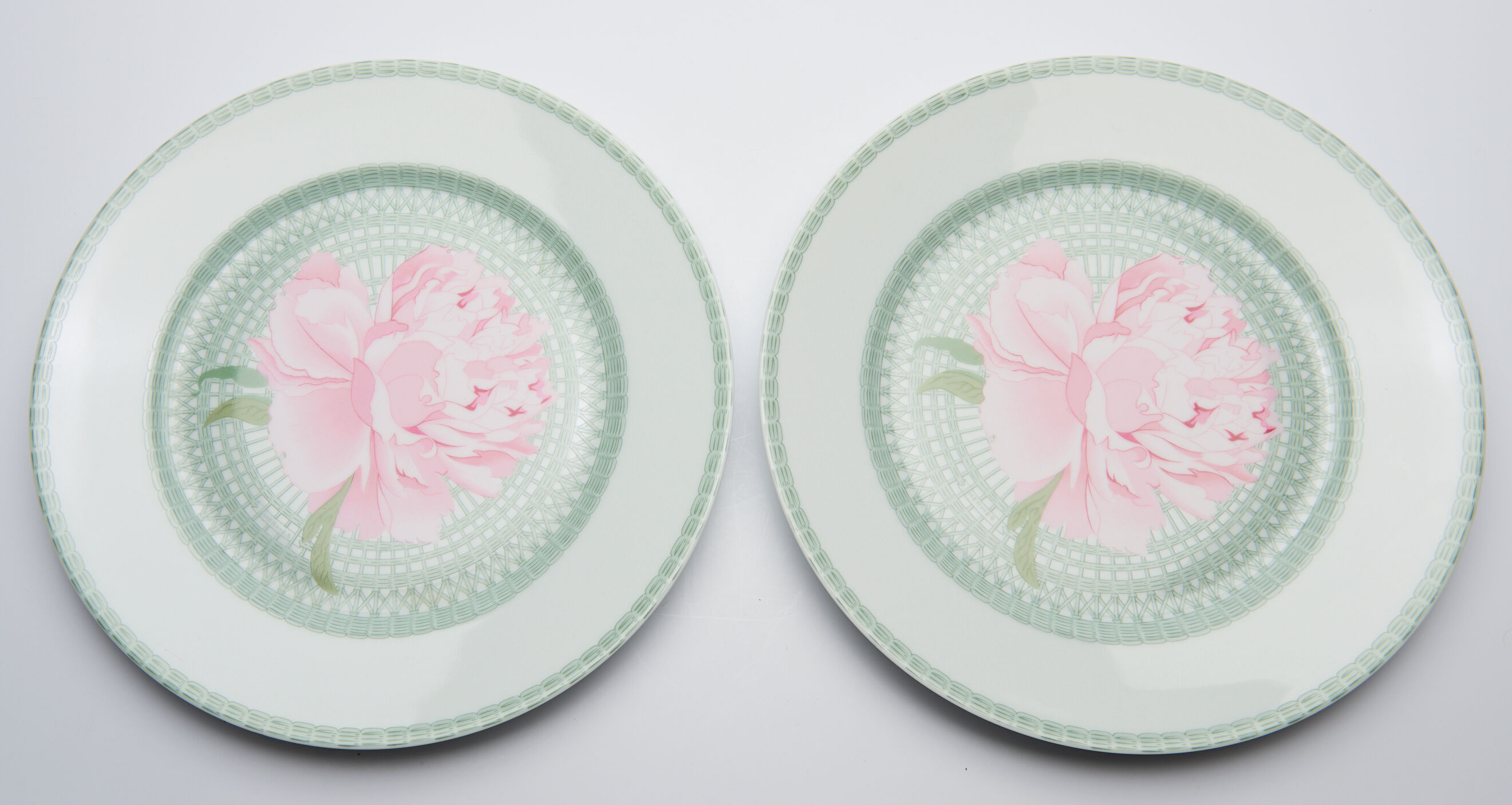 4 plates Hermès Peonies 25cm