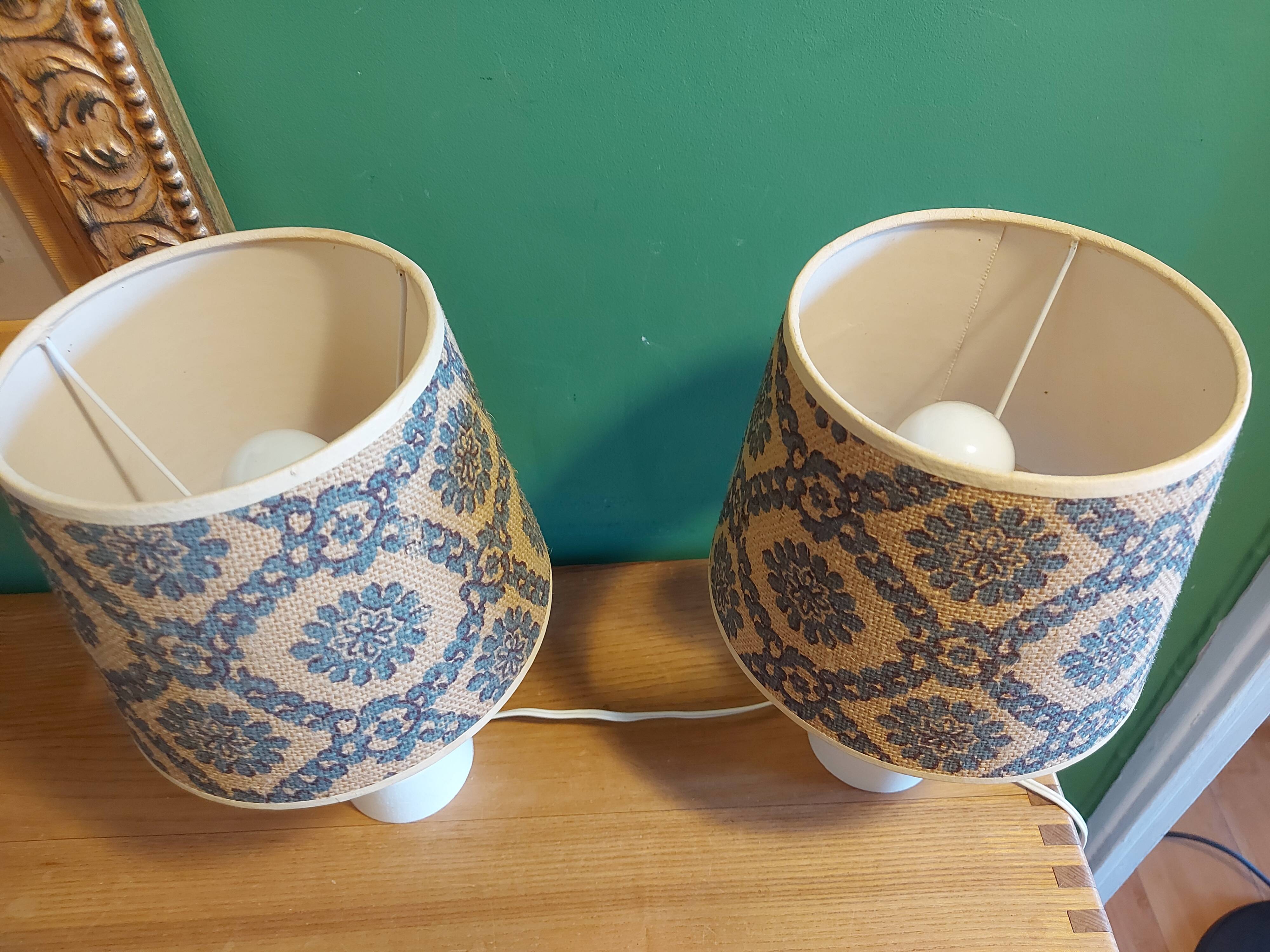 2 vintage 60's wooden bedside lamps