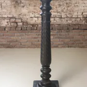 Ebonised wooden column with turned spiral shaft – Napoleon III, 19th c.