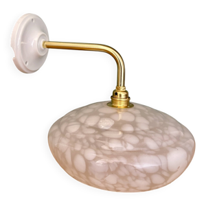 Applique coudée abat-jour - verre blanc