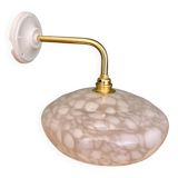 Vintage glass wall lamp with a white Clichy shade.