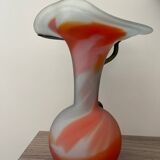 Copper and blown glass vase