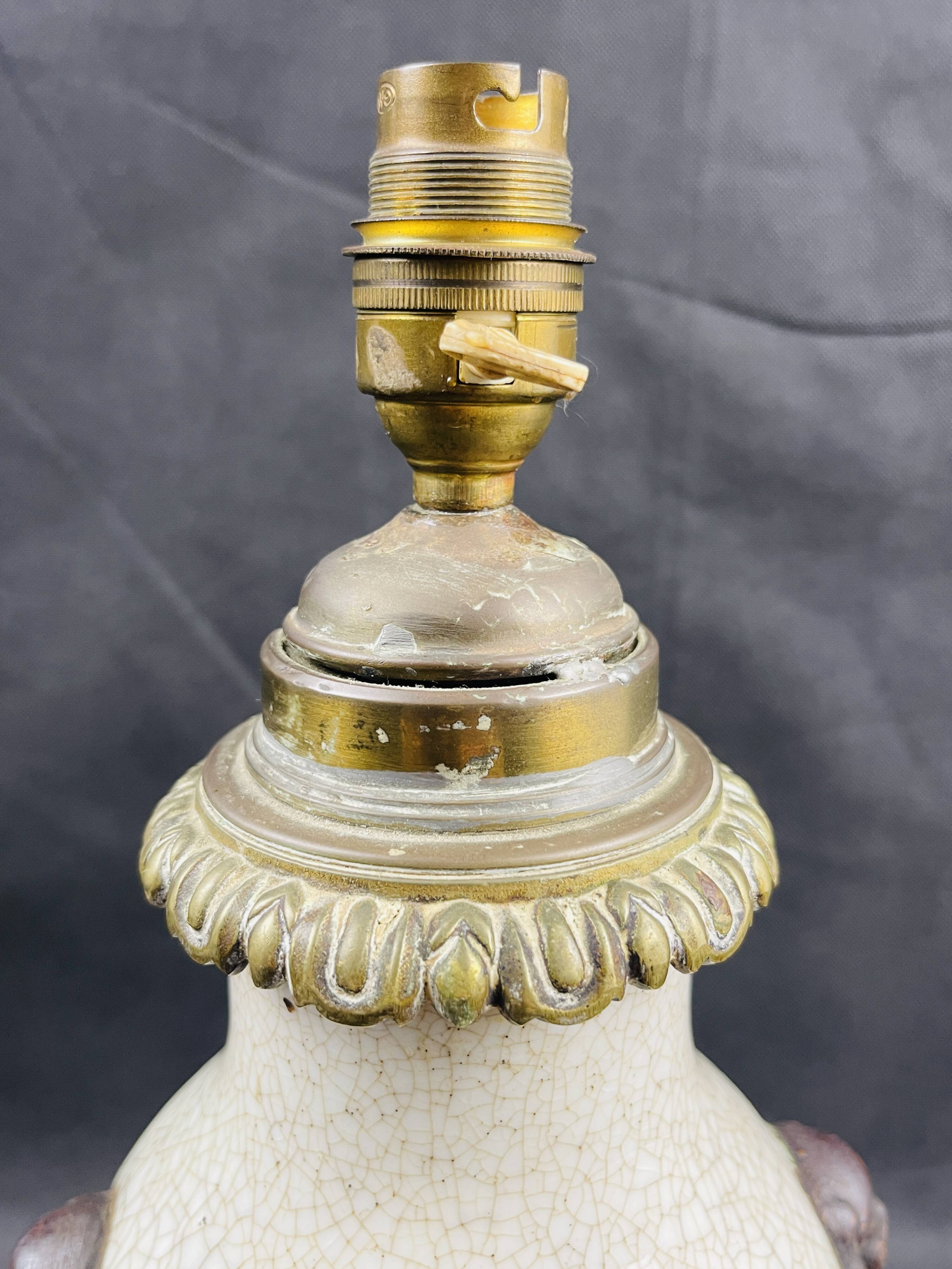 Chinese cracked porcelain lamp base