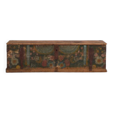 Antique hand-painted trunk with floral motifs (year 1869) #98