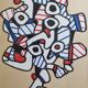 Sérigraphie d’après Jean Dubuffet, années 70, cadre doré sous verre, 24 x 31 cm