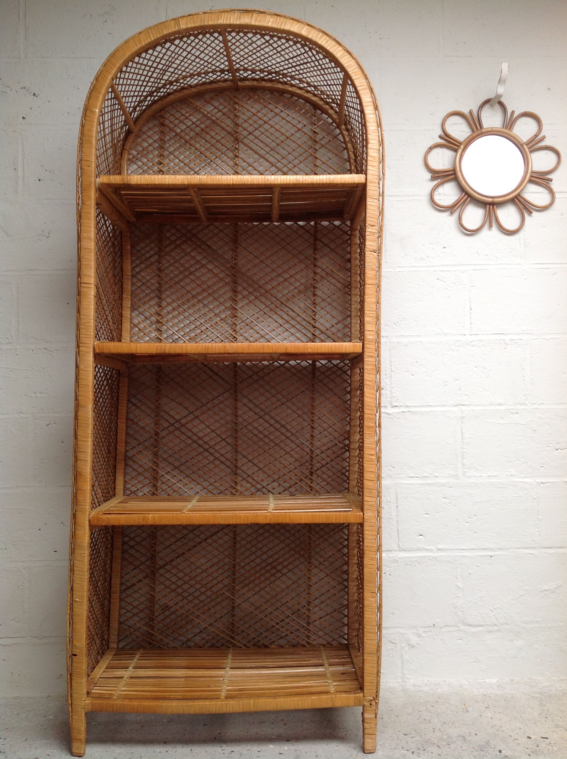Vintage rattan library, 1970