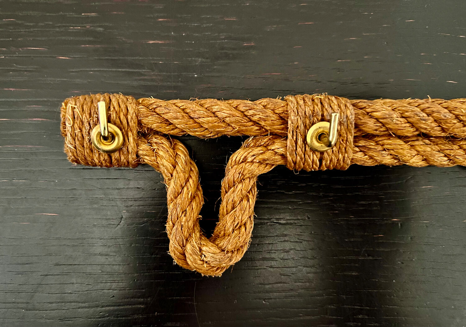 Vintage rope coat hook by designers Audoux Minet