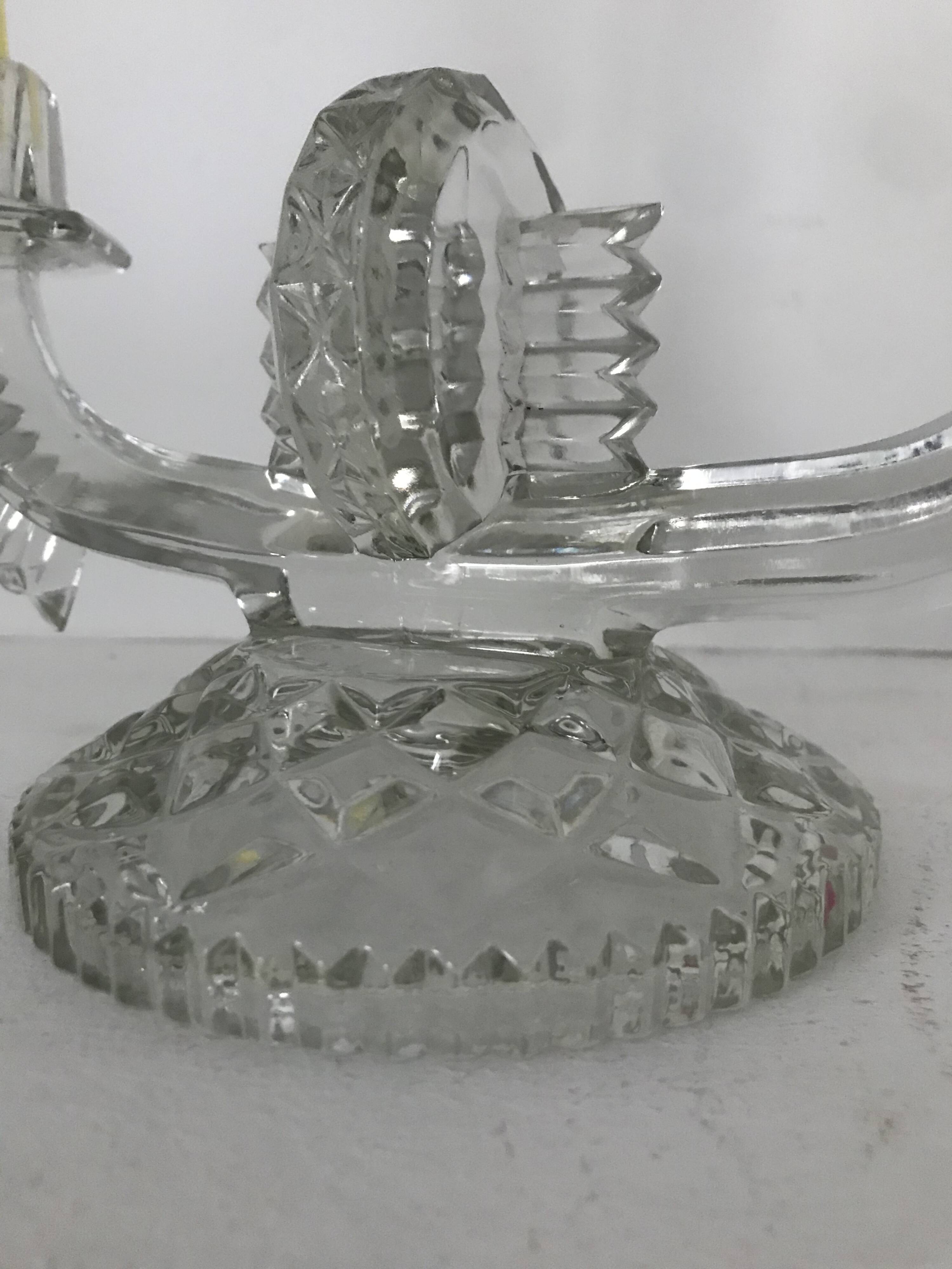 Art Deco 2-branched candle holders