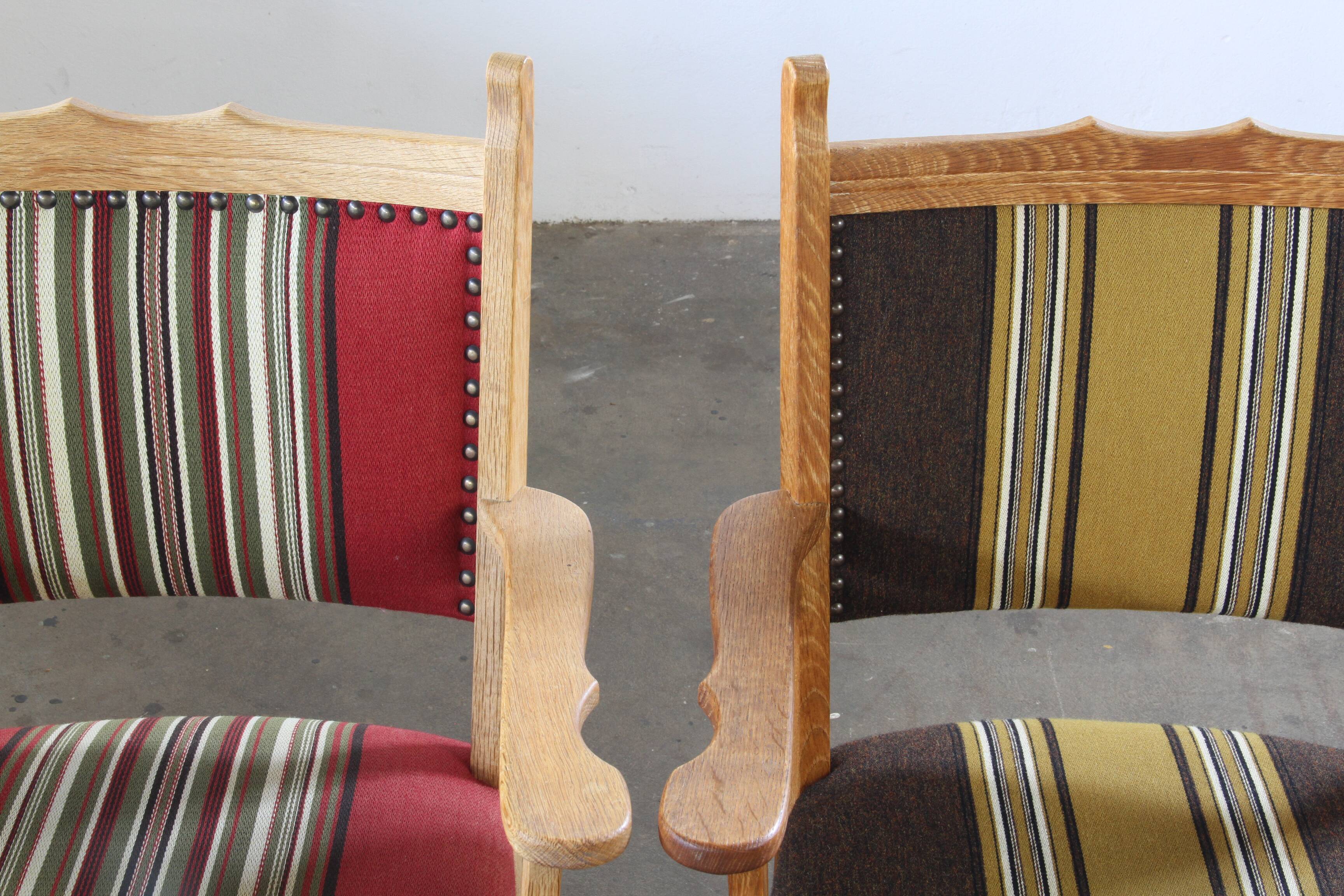 Vintage Pair of Danish Brutalist Armchairs, Henning Kjærnulf Style, 1960s