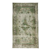 Tapis Oushak Vintage – Tons Vert Pastel & Style Classique, 176 x 340 cm