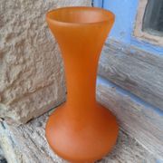 Vase soliflore Art Déco en pate de verre orange